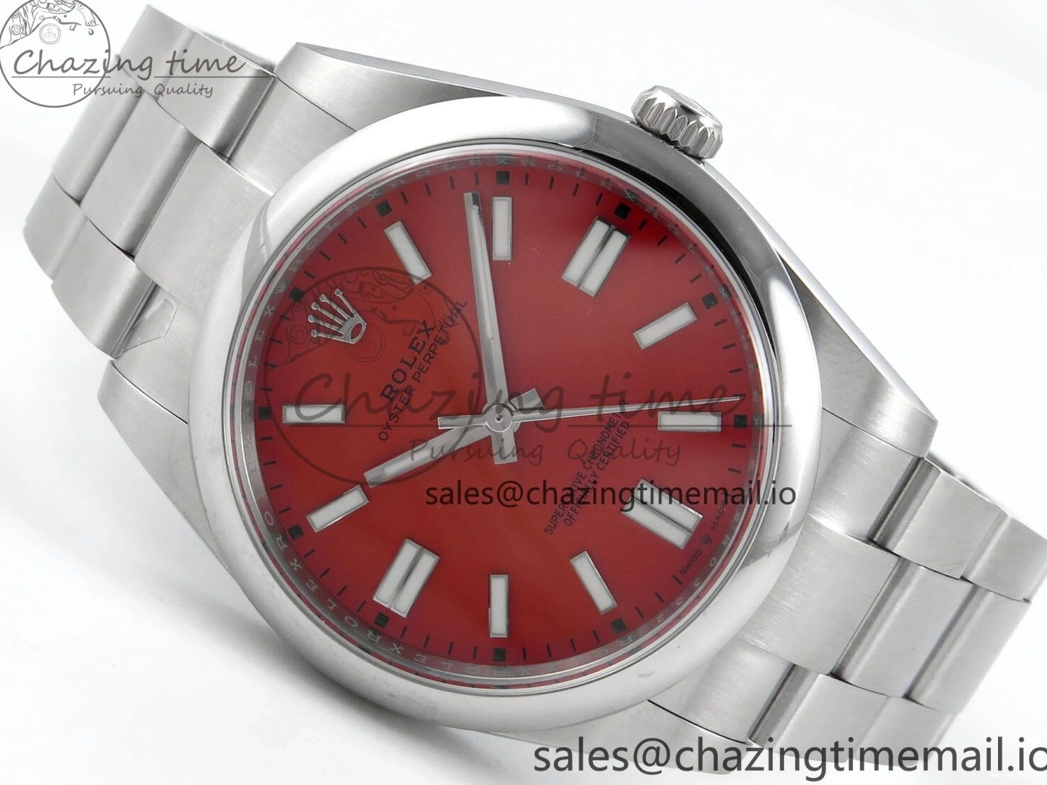 0204 Sustainable Oyster Perpetual 124300 41mm EWEF Best Edition 904L Steel Red Dial A 768
